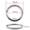 TITECOUGO 30mm KeyRings Keychain Stainless Steel Flat Split KeyRing Circular