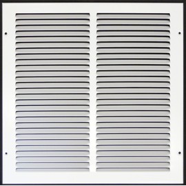 HVAC Premium 12'' x 14'' [Duct Opening] Flat Stamped Steel Return Air Grille - Sidewall and Ceiling - HVAC Vent Duct Cover - White [Outer Dimensions: 13.75''w X 15.75''h]