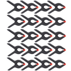 CESFONJER 20pcs/set Black Plastic Nylon Spring Clip, Suitable for Pinching, Photography Cloth Clip, Compatible with Photography Studio/Light Stand, Rubber Included, Clamp, DIY Woodworking Tool, Crafts, Parts, Tool