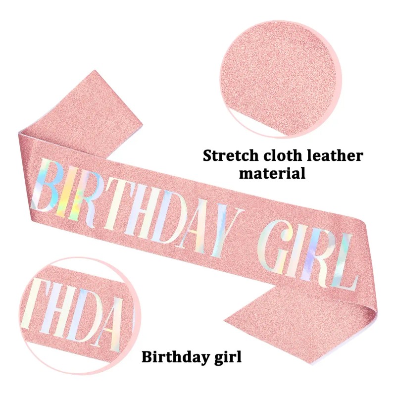 Corona Y Faja De Cumpleaños Para Mujeres Niña Decoraciones