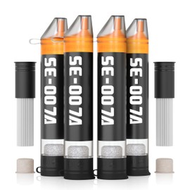 Personal Straw Water Filter to purify Water, Emergency Water Straws Portable Gear for Hiking, Camping, Travel, Fishing, Outing and Emergency Preparedness （4 Water Filters + 2 Filter Cartridges）