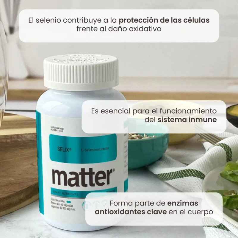 Matter Selix Suplemento Selenio Apoyo Antioxidante Protección Celular Cápsulas