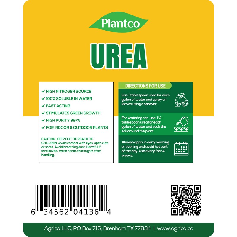 Urea Fertilizer 46-0-0 from Plantco | Spray Grade, Water-Soluble Prills