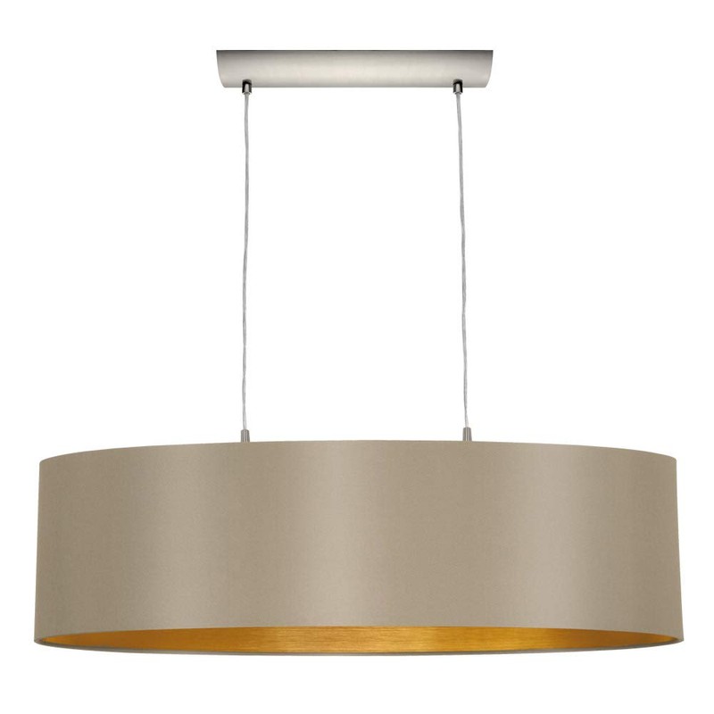EGLO Lighting 31613A Two Light Pendant, Matte Nickel, 72.00x30.75x8.66