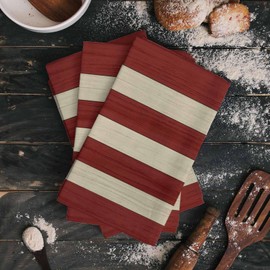 Independence Day Kitchen Towels Red White Striped on Wood Dish Towels-2 Pack,Highly Absorbent Tea Towel with Hanging Loop, Vintage Freedom Quotes Soft Hand Towels for Drying and Cleaning Dishes