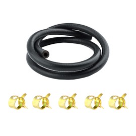 SAVITA 1 m 3/16 Inch Diameter 5 mm Fuel Gas Hose Inch Kit Gas Pipe with Clamps Pack of 5 Clamps for Boat Marine Gas Diesel Petrol