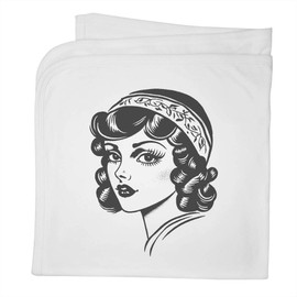 Azeeda 'Vintage Girl Portrait' Cotton Baby Blanket/Shawl (BY00039894)