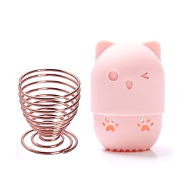 REISOHR - Soporte para esponja de maquillaje + estuche de viaje de belleza para huevos