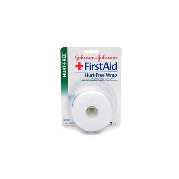 Johnson & Johnson First Aid Hurt-Free Wrap (2-Inch), 1-Count Rolls (Pack of 4)