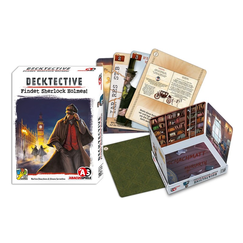 ABACUSSPIELE 38242 Decktective Finding Sherlock Holmes! Cooperative Crime Game Card