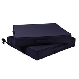 Parkerly Outdoor Chair Cushion 22 x 22 x 3 Inch Waterproof Patio Chair Cushions Set of 2 Double Piping Outdoor Seat Cushions for Patio Furniture Garden Sofa with Ties, Navy Blue