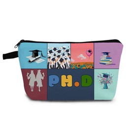 YULUENZE PhD Present PhD Cosmetic Bag Doctor of Philosophy Organizer Bag with Zipper Graduation Present for Doctors of Philosophy PhD Women