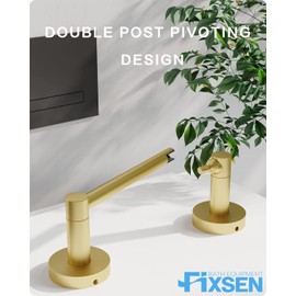 BATH EQUIPMENT FIXSEN Gold Toilet Paper Holder Bathroom Double Post Pivoting Tissue Roll Holder Stainless Steel and Zinc Alloy Wall Mount Detachable (Gold)