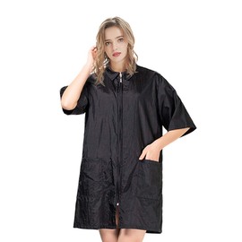 GOGO Hair Grooming Smock Jacket, Haircut Cape Apron Vest for Dog Groomers Nail SPA Salon-Black-M