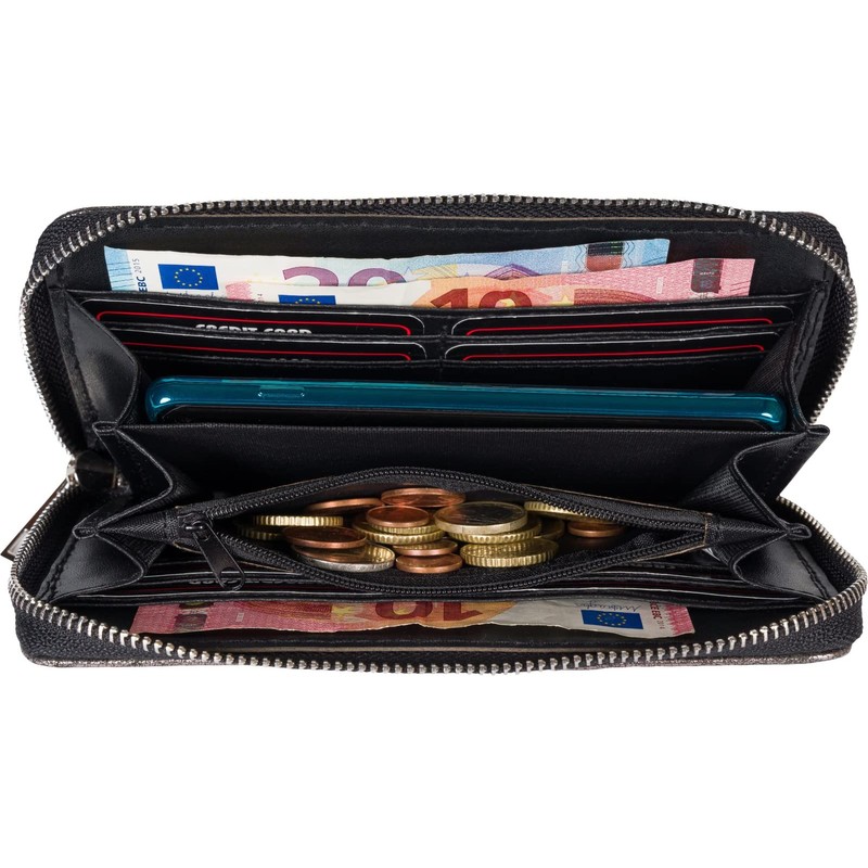 styleBREAKER 02040156 Women's Purse with Colourful Butterfly Pattern, Vintage Design,