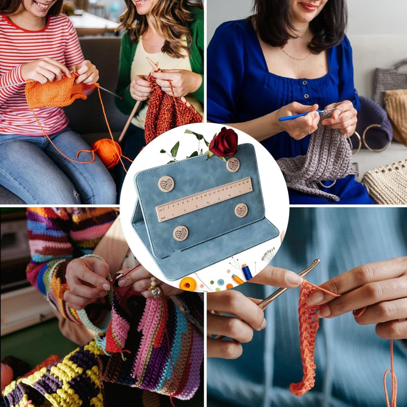 Knitting Chart Holder with Magnet Ruler - Foldable Knitting Tool