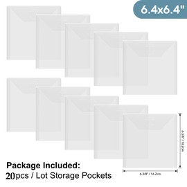 Briartw 20 PACK Storage Envelopes,Clear 7x9.4" Resealable Plastic Envelopes Pockets for Cutting Dies Stencil Crafts Organizer Holder,Storage Bag for Clear Stamp,Die Cuts,scrapbook Paper,Photos
