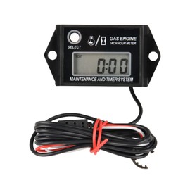 Jayron Digital Hour Meter Tachometer Gauge,Maintenance Reminder,Rsettable Job,Recall Max RPM,Waterproof for Any Gasoline Engine ZTR Lawn Mower Generator Outboard ATV Motorcycle Snowmobile Chainsaw