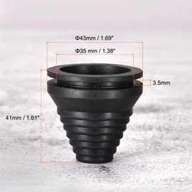 sourcing map Rubber Grommet Mount Dia 35 mm Conical for Wire Protect of Thick Plate Pack of 4