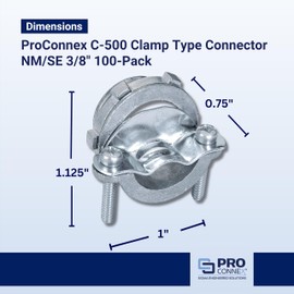 SIGMA ENGINEERED SOLUTIONS ProConnex C-500 Clamp Type Connector NM/SE 3/8" 100-Pack
