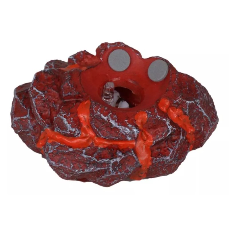 Red Magma Lava Rock LED Light Base Display Stand For