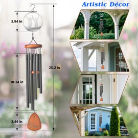 Birthday Gifts for Women Friendship - Wind Chimes for Outside with Best Friend Ever Engraved, Best Friend Bestie Gifts for Women for Outdoor, Garden, Patio Decoration (Brown)