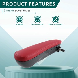 AUTOKAY 6BV31KRLAA Red Front Seat Armrest Adjustable Arm Rest Left Inboard Elbow Support Pad Fits For FIAT 500 2016 2017 2018 2019 Driver Side Seat Armrest