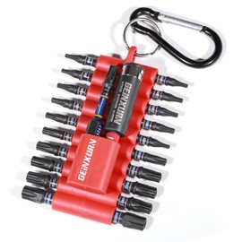 Geinxurn Safety Torx Screwdriver Bit Set 22 Pieces, TT7-TT40 S2 Steel Magnetic 1/4 Inch Hex Shank, Impact-Resistant Star Screwdriver Bit Set with Bit Holder and Storage Box