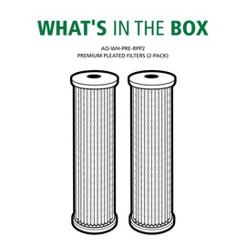 AO Smith 2.5"x10" 40 Micron Sediment Water Filter Replacement Cartridge - 2 Pack - For Whole House Filtration Systems - AO-WH-PRE-RPP2