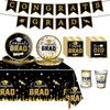 Graduation Party Decorations Class of 2025, Disposable Grad Tableware Kit,