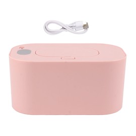 Wipe Warmer Wet Wipe Dispenser USB Powered Constant Temperature Large Capacity with Display Wipe Heater for Infants Pink