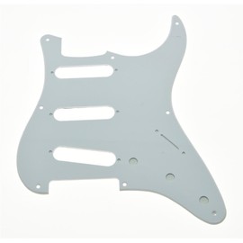 KAISH 8 Hole American Vintage Style Strat SSS Pickguard ST Guitar Pick Guard Scratch Plate for Strat/Stratocaster White 1 Ply
