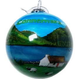 JC Walsh and Sons Glass Bauble Irish Symbol Sheep Design Hanging Ornament Christmas Decor