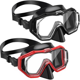 W WSTOO Swim Goggles with Nose Cover,Latest HD 3-Window Wide Vision Lens Snorkel Mask Anti-Fog&Leak for Adults Youth and Kids Swimming Snorkeling Diving
