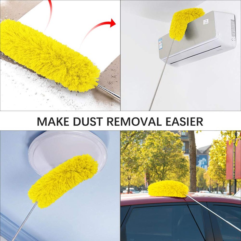 DELUX Microfiber Feather Duster Extendable Cobweb Duster with 100 inches