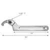 TEXALAN 1 1/4"-3" (32-76mm) Adjustable C Spanner Chromium Vanadium C