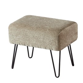 Home Soft Things Jacquard Chenille Ottoman, 19" x 13" x 17" H, Tanga-Grey, Fuzzy Entry Way Ottoman Bench for Living Room Bedroom End of Bed Decorative Makeup Stool Foot Rest Chair Home Décor