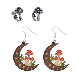 Comimark 4 pcs Vintage Mushroom Earrings: A Timeless All-Match Jewelry Gift for Any Occasion!