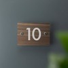 Wood Effect Address House Sign - 148mm x 104mm Contemporary