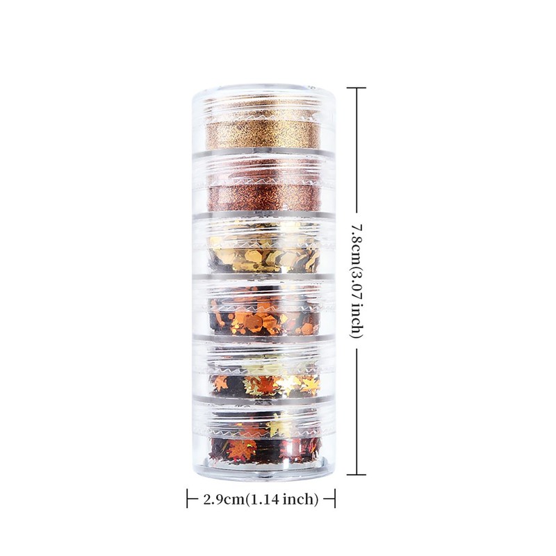 Thanksgiving Maple Leaf Glitter Nails Art Sequins 3D Fall Maple