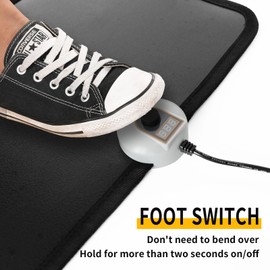 Livtribe AC 110V Heated Floor Mat for Foot, Carbon Crystal Heating Pad, Electric Heated Foot Warmers for Office, Home (Black)