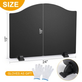 IGOHEALS Firebacks for Fireplace 24Inch- Iron Fire Place Back Plates with Feets, Fireplace Refractory Panels, Fireplace Heat Reflect Wall Protection