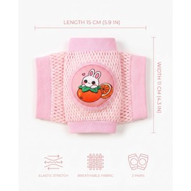 ZAMXHUG 2 Pairs Baby Kids Knee Pads Crawling Pants Baby Knee Pads Crawling Non-Slip Elastic Baby Knee Pads for Age 5-48 Months (Pattern : Rabbit + Horse)