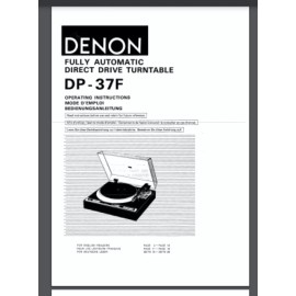 Denon DP-37F Turntable Record Player Owners Manual 10 pages Comb Bound