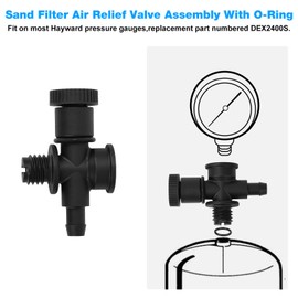 DEX2400S Sand Filter Air Relief Valve Assembly Replacement Hayward ProGrid DE Pool/Spa Filter Air Gauge Relief Adapter with O-Ring