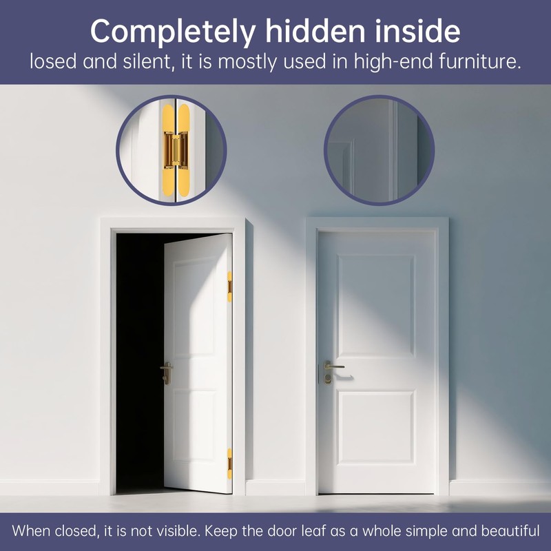 7" 2 pcs Hidden Hinges for Doors Invisible Hinges Concealed