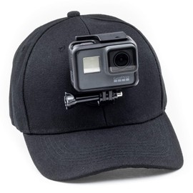 Digicharge Baseball Cap Hat with Action Camera Holder Mount Bracket Compatible for GoPro Max Hero Akaso Dragon Touch Apexcam Crosstour Campark Fitfort Apeman Camkong Victure Kitvision Cam Black