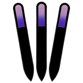Mont Bleu Coloured Glass Nail File in Black Velvet Bag - Real Tempered Glass - Handmade in the Czech Republic