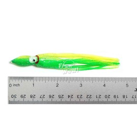 Fish WOW! 20pcs Squid Skirts 4 3/4 inch Hoochies 12cm Octopus Fishing Soft Lure Chartreuse Yellow Green