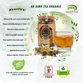 An Sinh Tea Herbal Tea Variety Pack - Liver Detox Tea - Sleep Tea For Bedtime - 60 cups - Non Caffeinated, Relax, Reduce Cholesterol, Migraine, Fatigue, Stress, Promoting Sleep